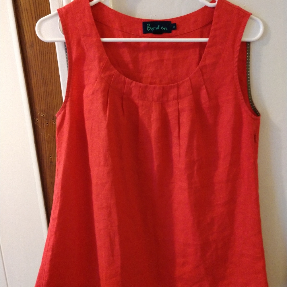 Boden Red Linen Top. Size 6
